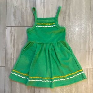 Maison Me Green Terry Cloth Spaghetti Strap Cover-up Dress with Rick Rack, 4